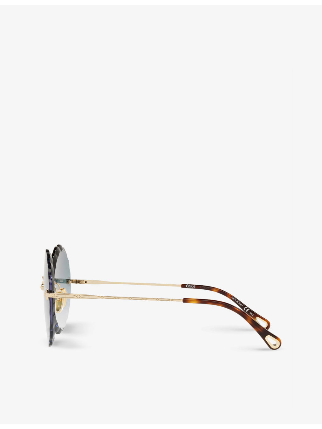 CH0047S metal scalloped round-frame sunglasses - 4