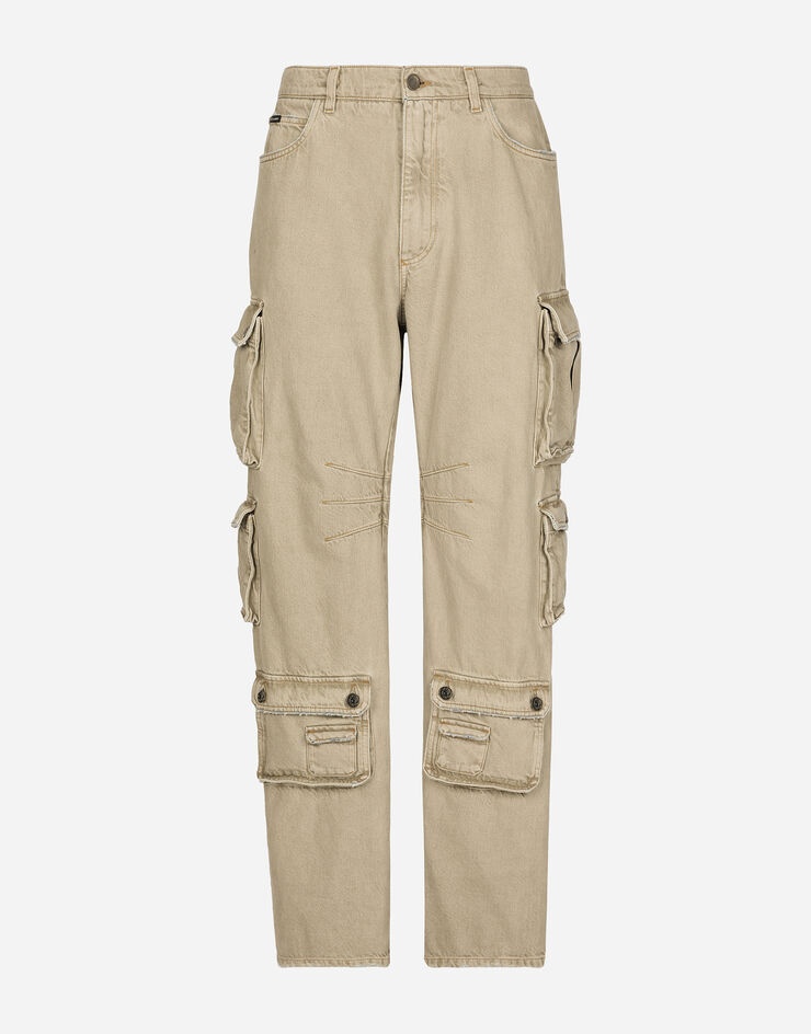 Dolce u0026 Gabbana Multi-pocket stretch denim cargo pants | REVERSIBLE