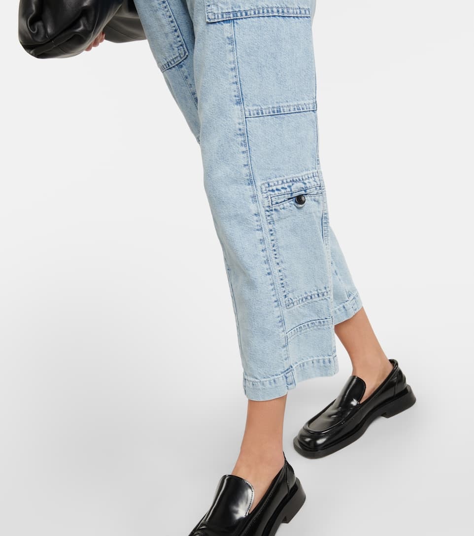 Chambray high-rise cargo jeans - 5