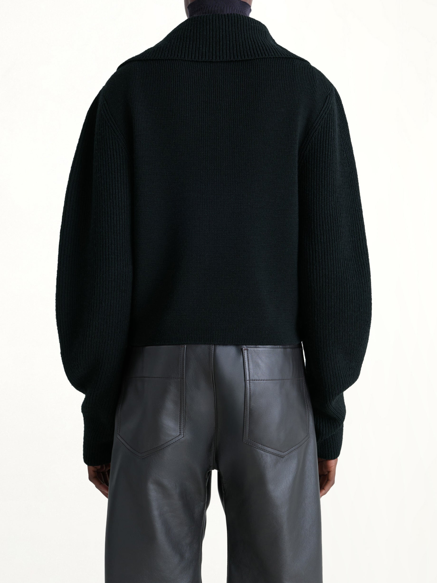 Zipped Sweater in Black - 5