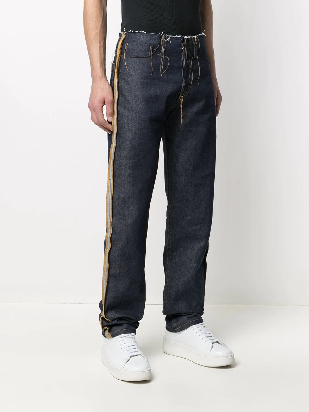 contrast-stitching straight-leg jeans - 3