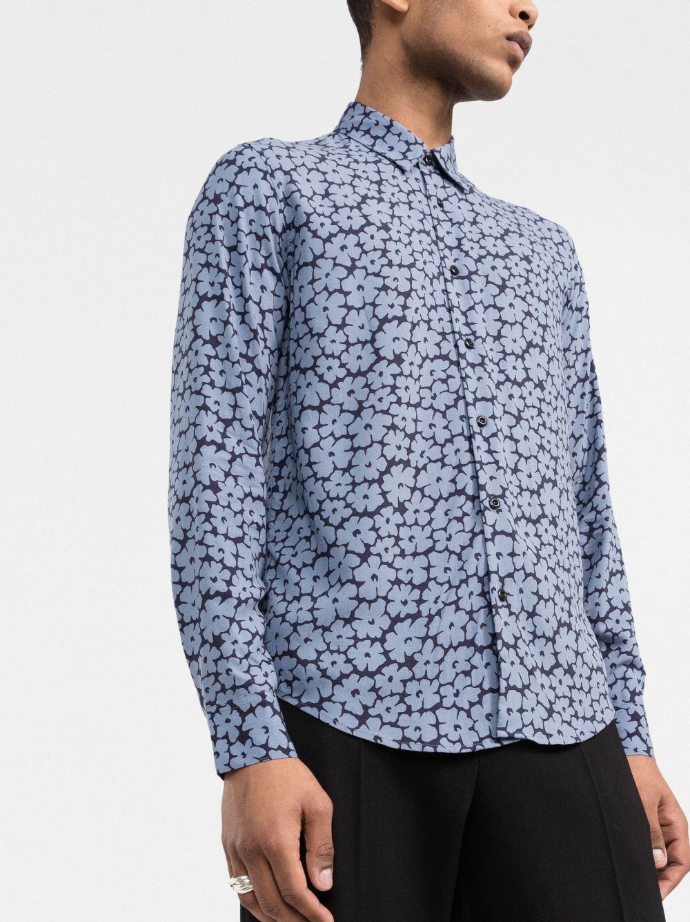 floral-print long-sleeve shirt - 3