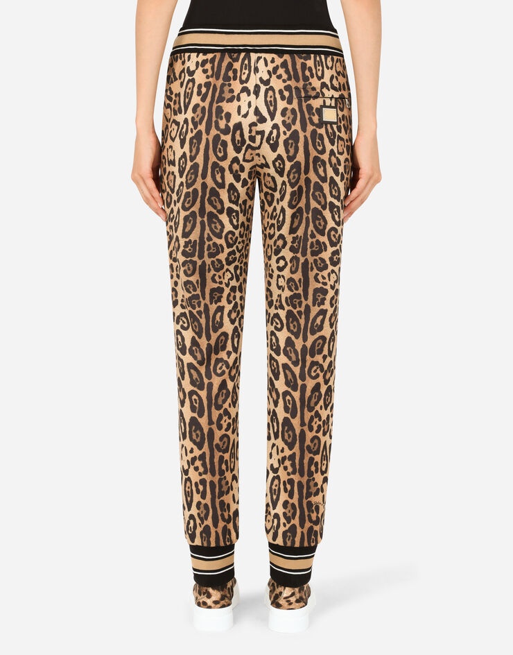 Jersey jogging pants with leopard print - 3
