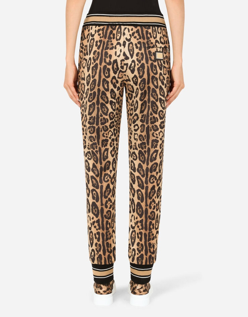 Jersey jogging pants with leopard print 3