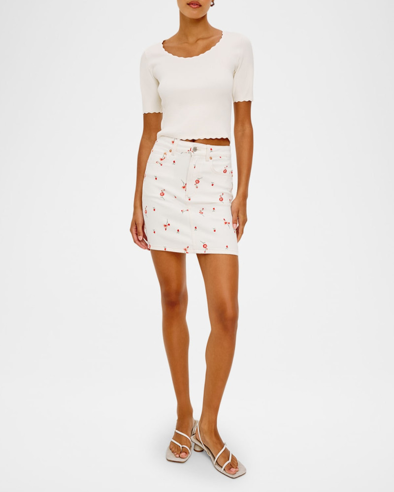 Rails Burbank Floral Denim Miniskirt outlook