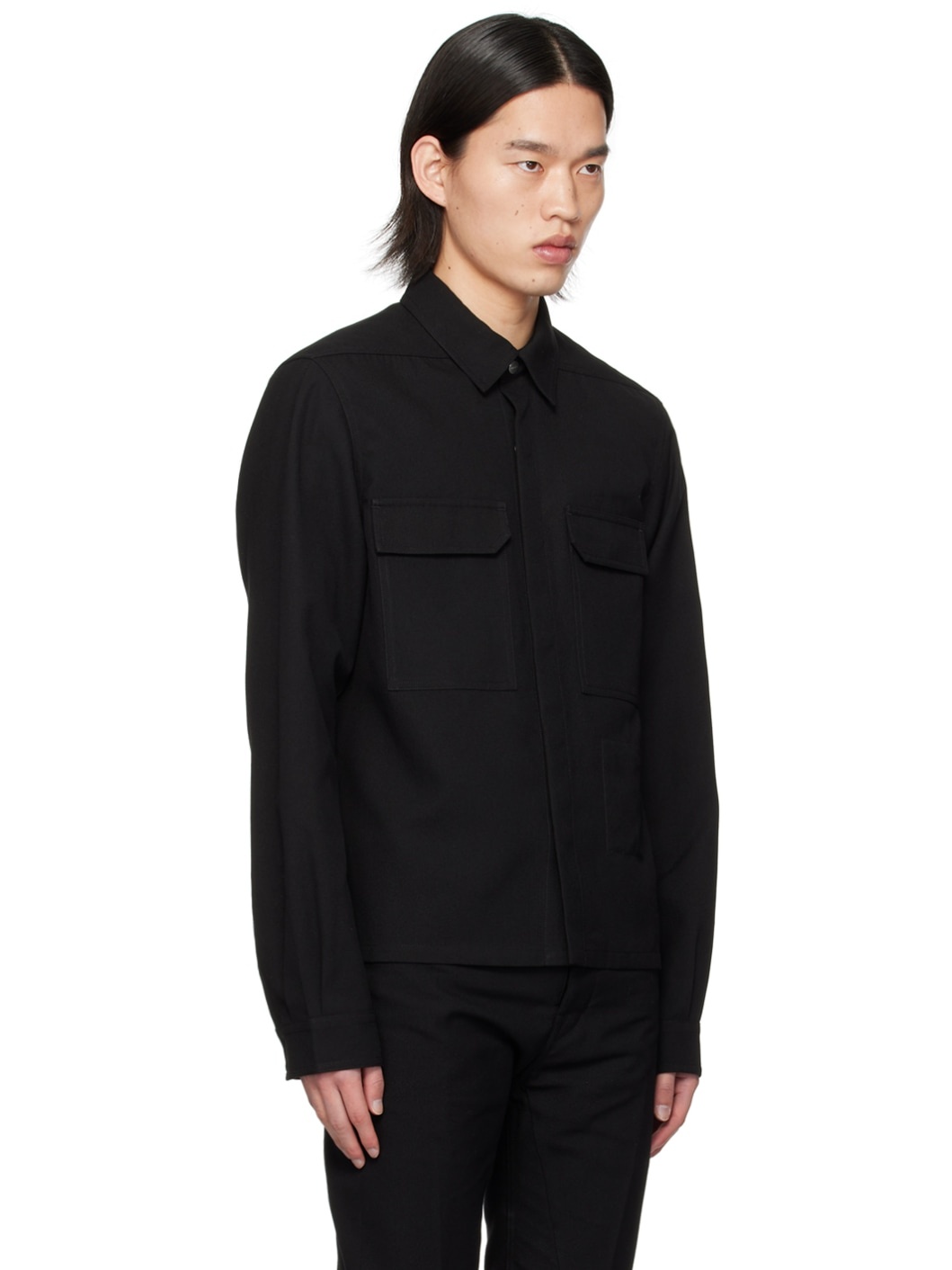 Black Cropped Shirt - 2