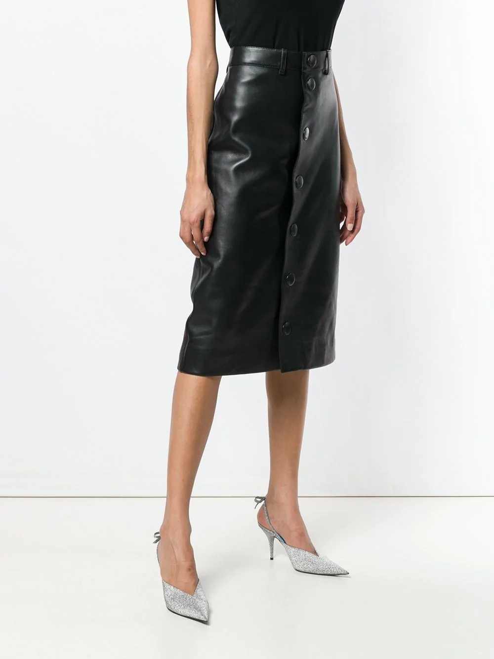 lambskin pencil skirt - 3