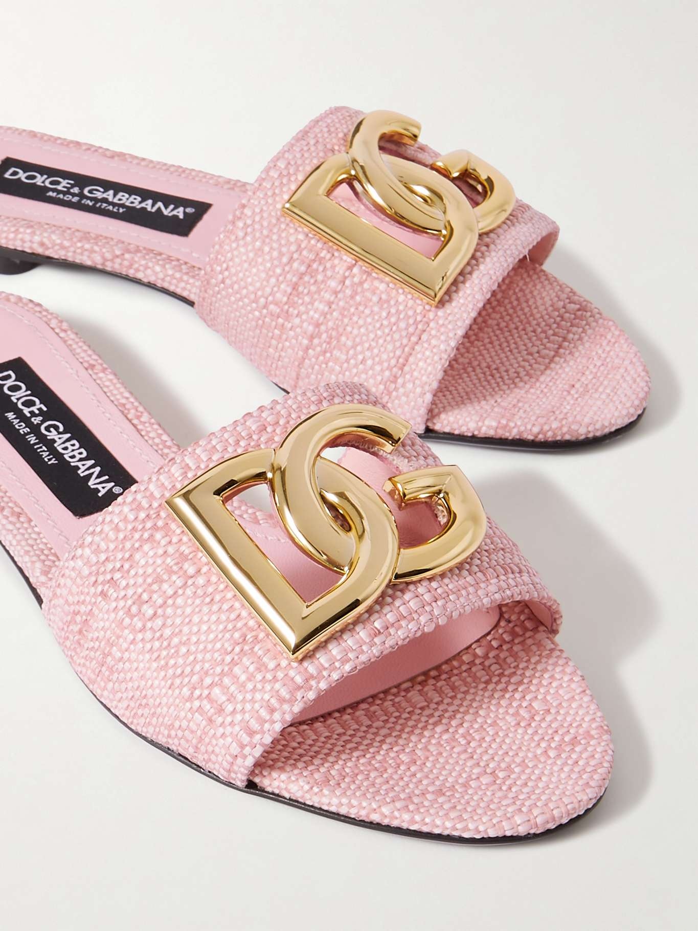 Bianca logo-embellished raffia slides - 4