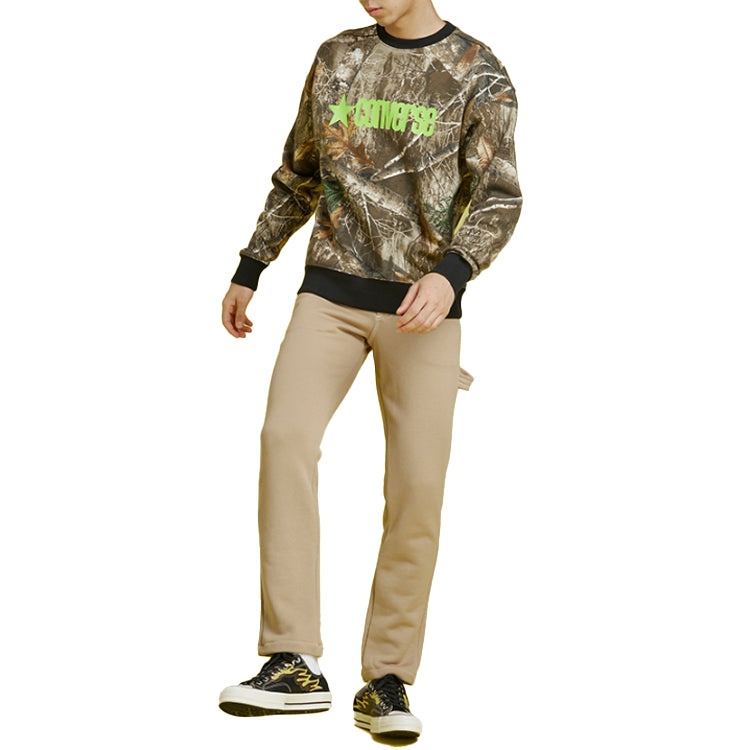 Men's Converse Retro Pattern Logo Printing Round Neck Pullover Camouflage 10019970-249 - 4