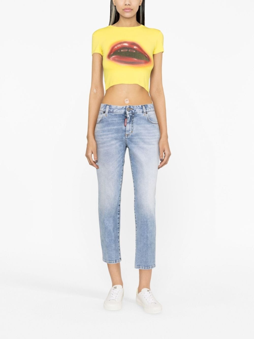 mid-rise cropped jeans - 2