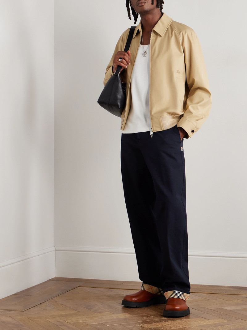 Burberry Straight-Leg Cotton-Twill Trousers Navy outlook