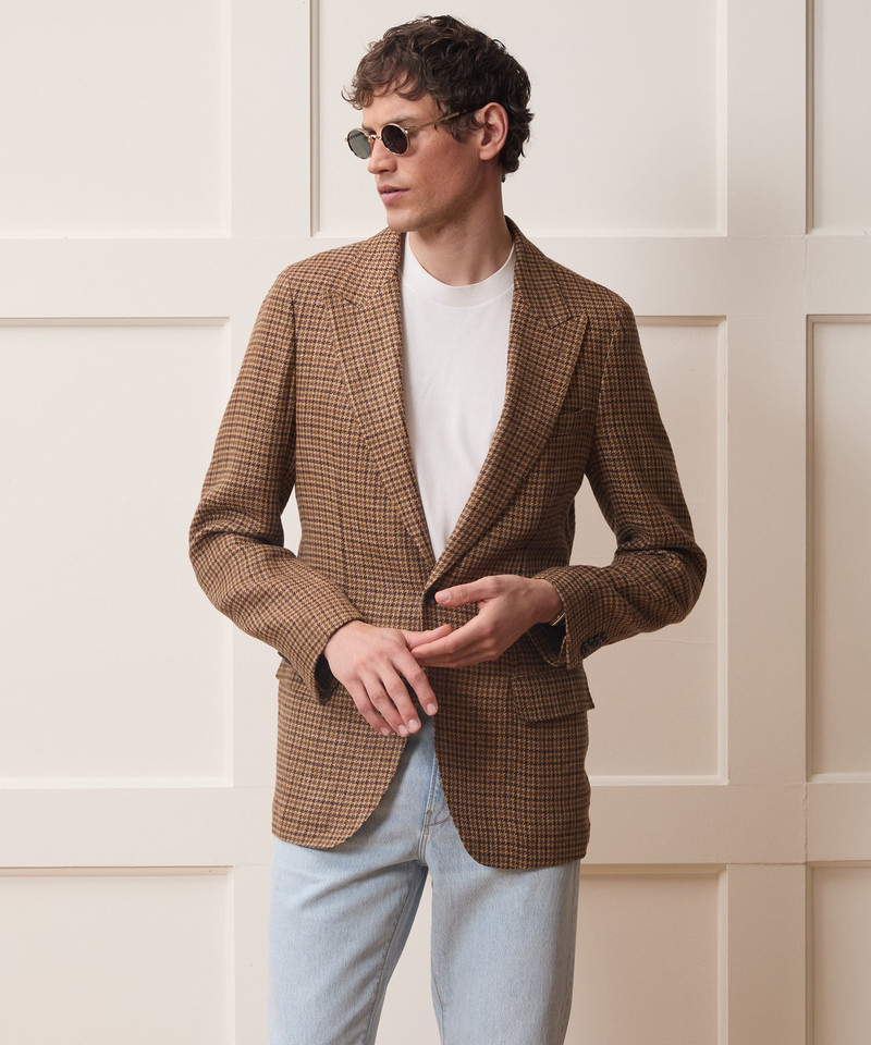 TODD SNYDER Italian Linen Houndstooth Sport Coat outlook