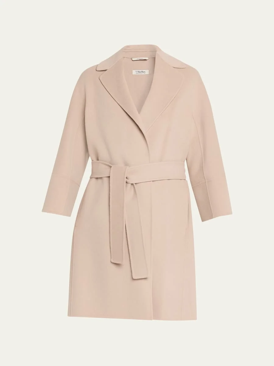 Double-Faced Wool Wrap Coat - 1