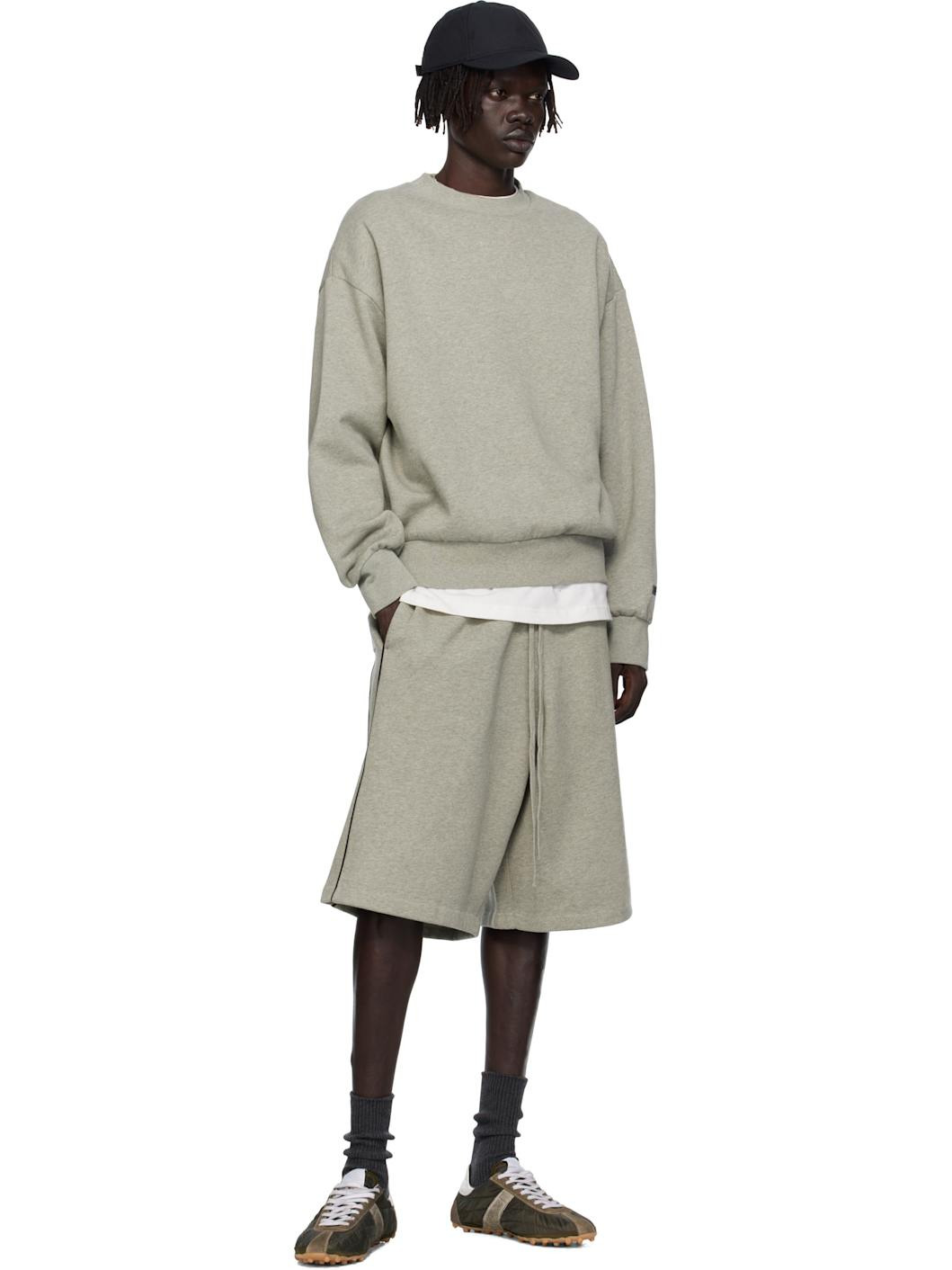 Gray Classic Fit Fleece Crewneck Sweatshirt - 4
