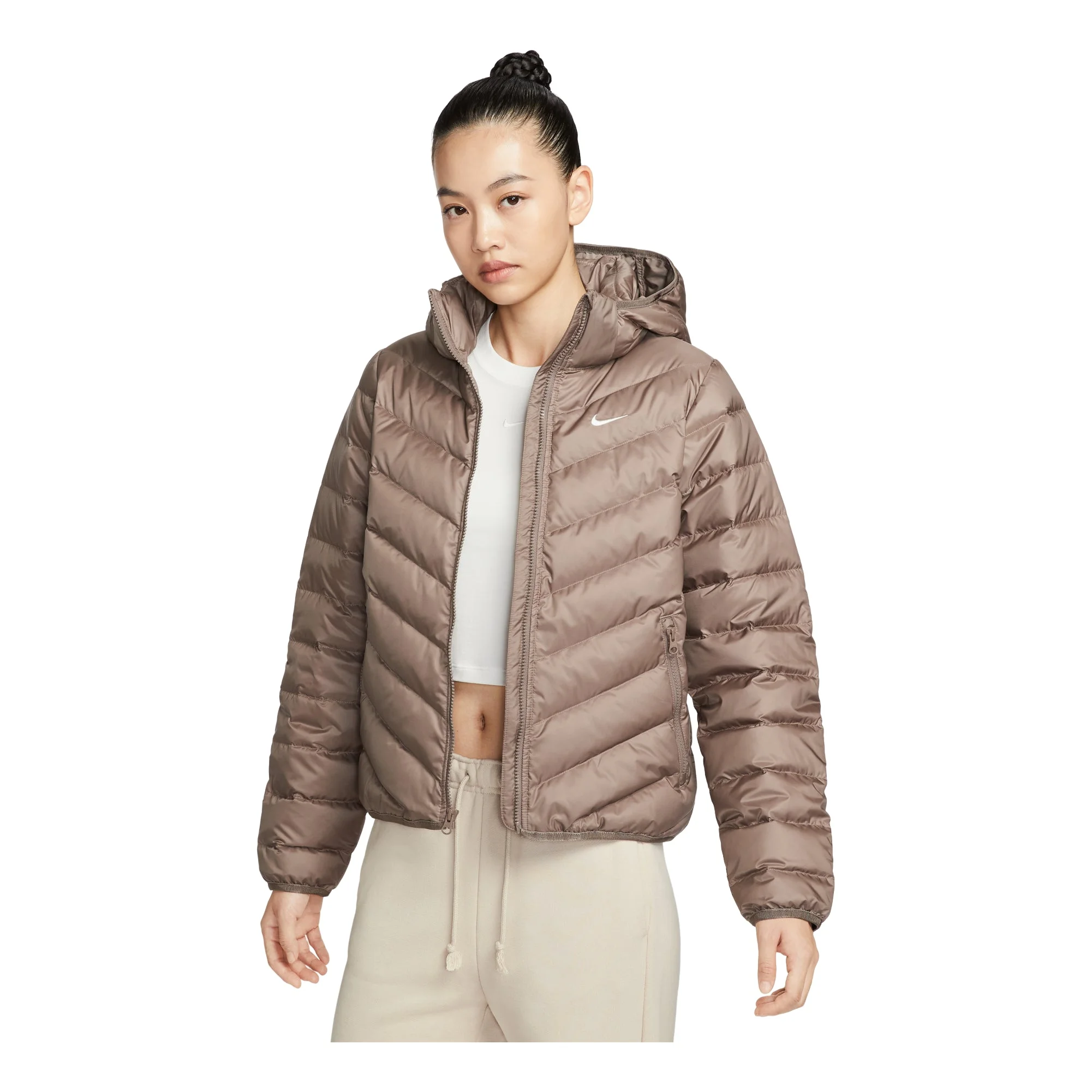 (WMNS) Nike Sportswear Windpuffer Therma-Fit Hooded Puffer 'Mink Brown' HV5106-214 - 1