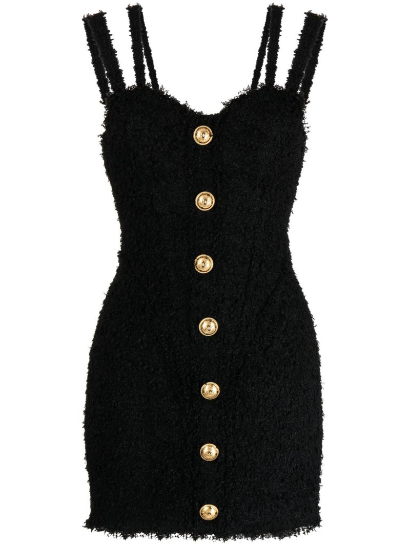 button-embellished tweed minidress 1