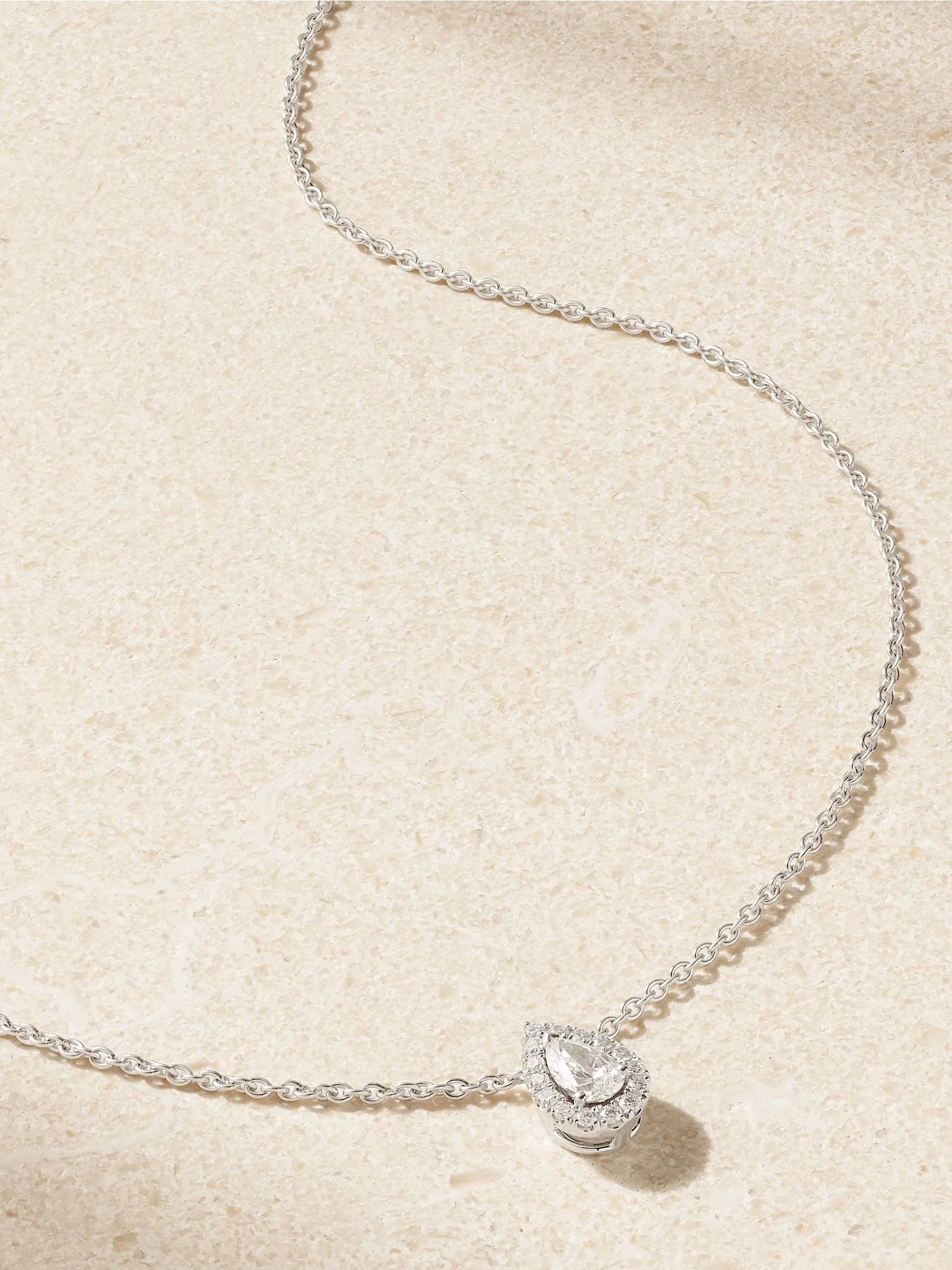 Aura 18-karat white gold diamond necklace Silver - 1