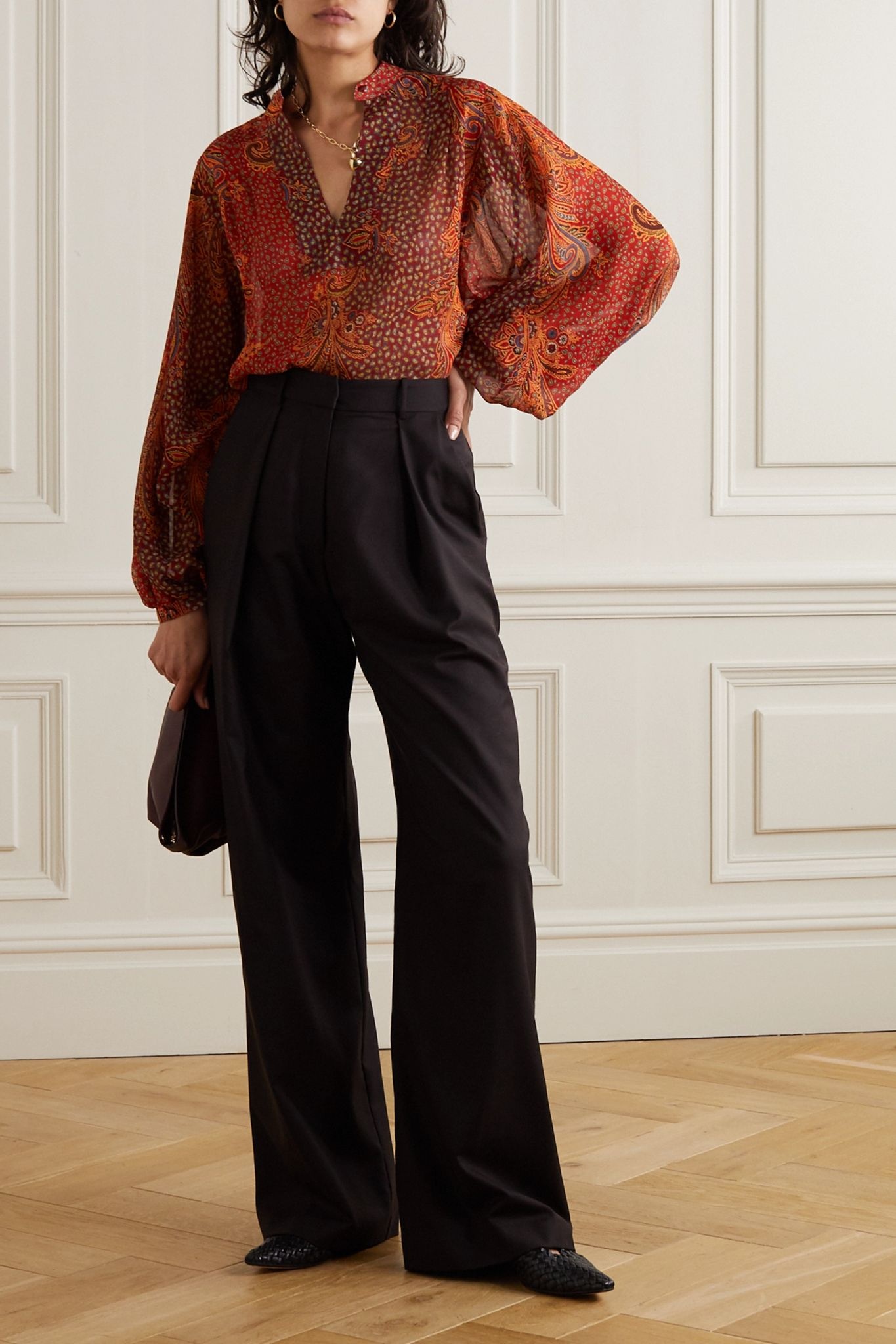 Paisley-print silk crepe de chine blouse - 2