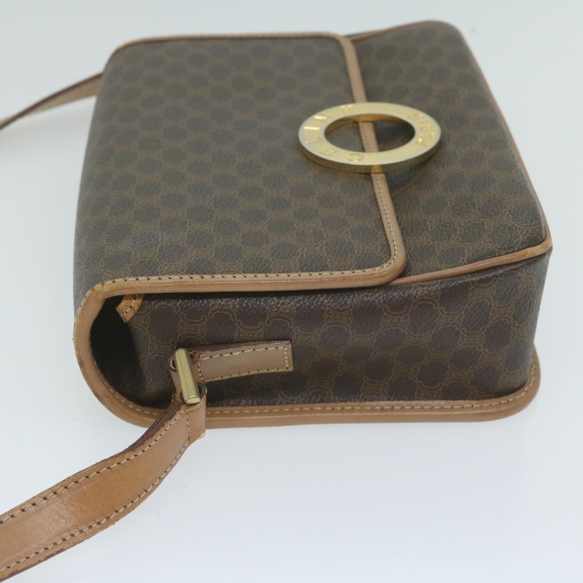 CELINE Macadam Canvas Shoulder Bag Pvc Brown - 3