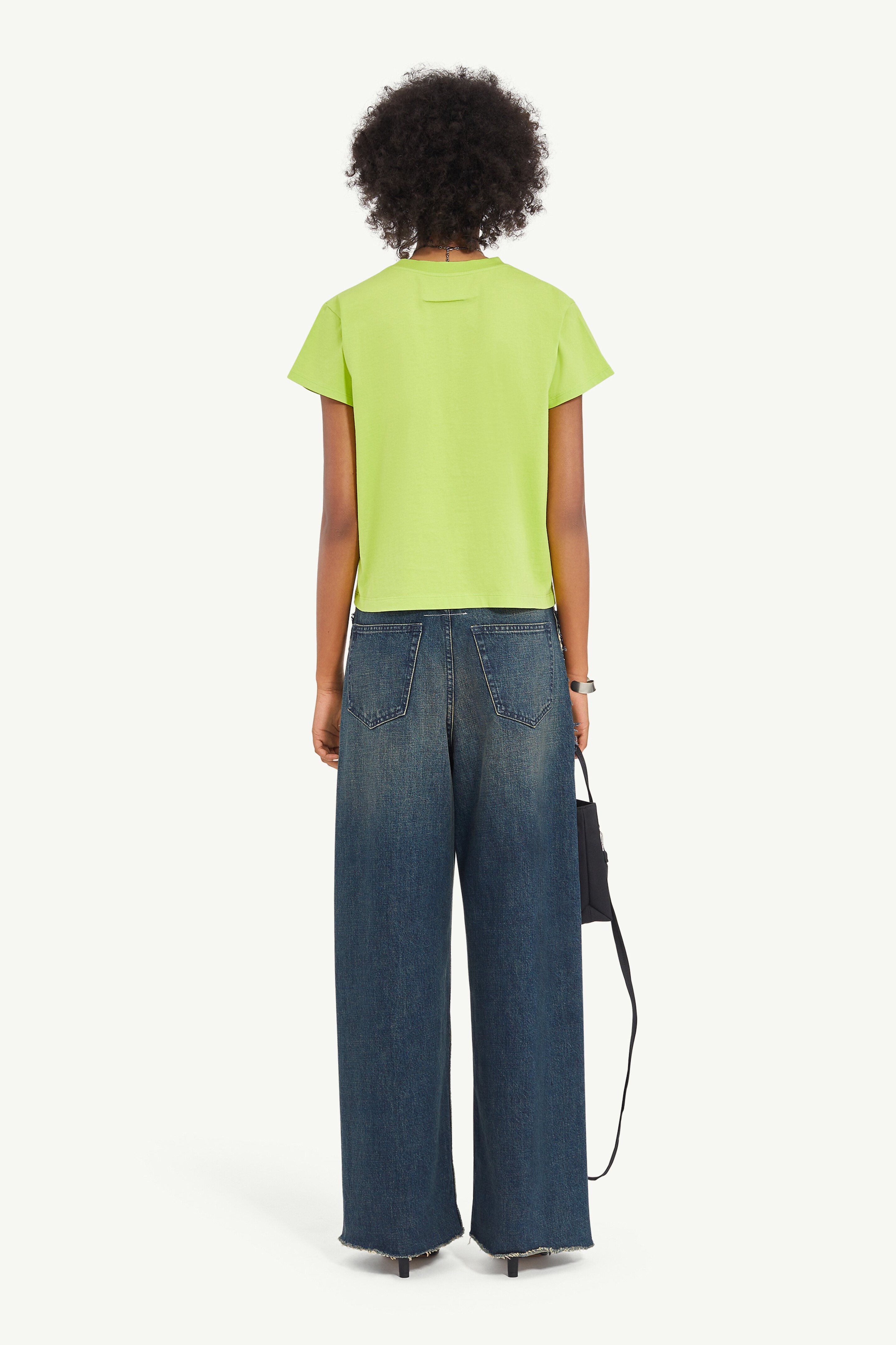 Cropped Neon Green T-Shirt - 4