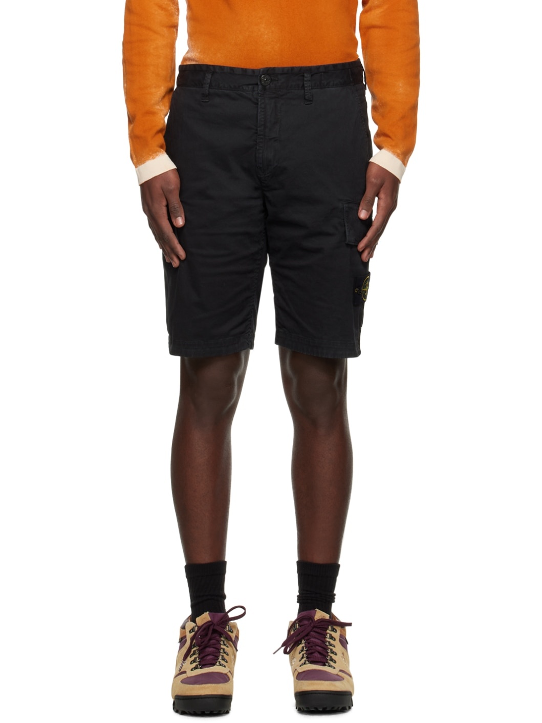 Black Slim-Fit Shorts - 1