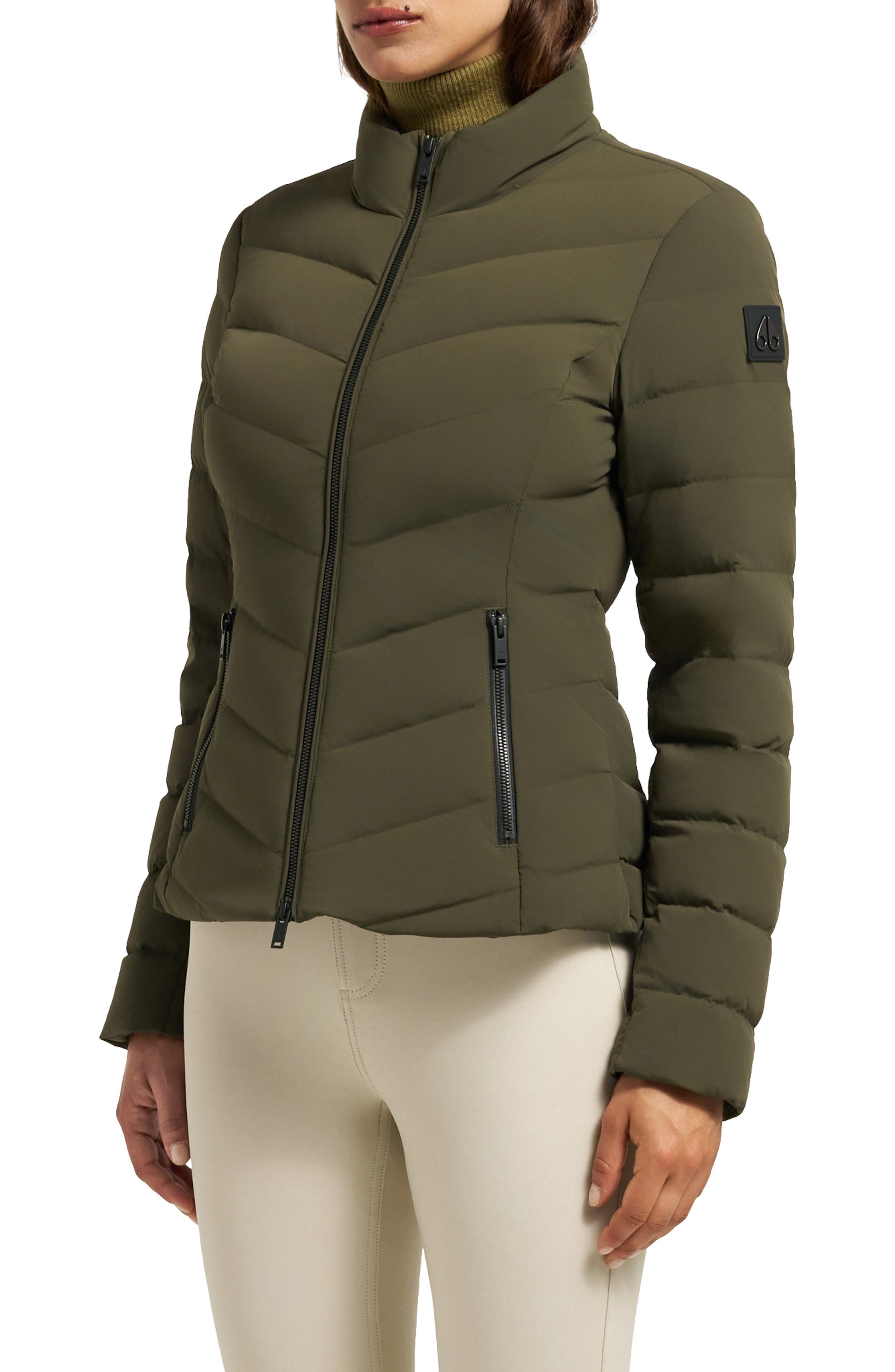 Moose Knuckles Elora Water Repellent 800 Fill Power Down Jacket in Dark Olive at Nordstrom - 3