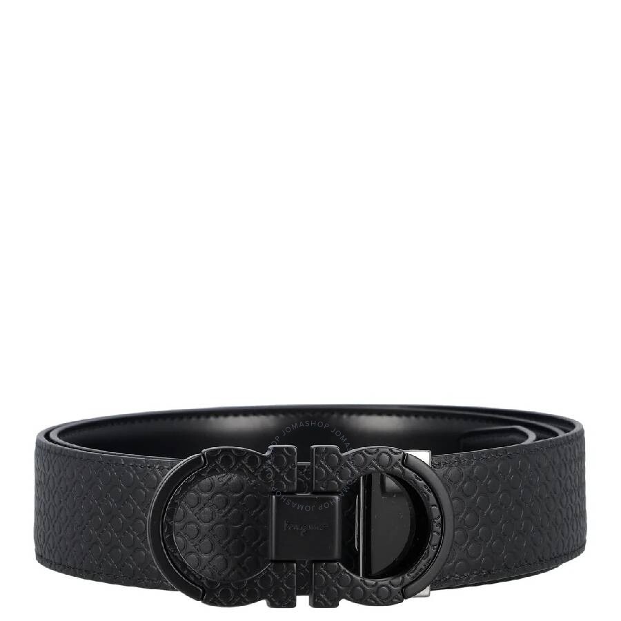 Salvatore Ferragamo Black Reversible And Adjustable Gancini Belt, - 2