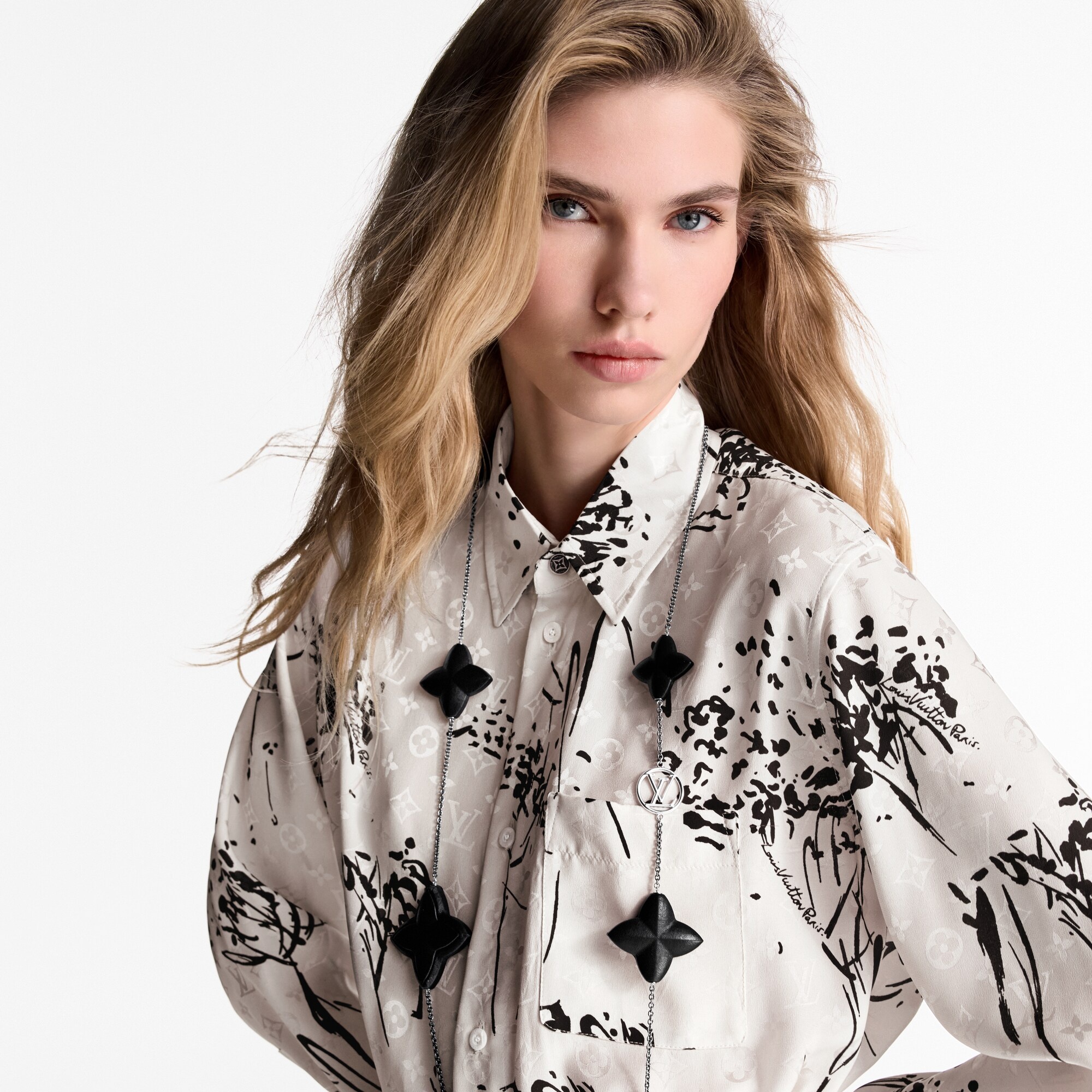 Leather Flower Sautoir - 4