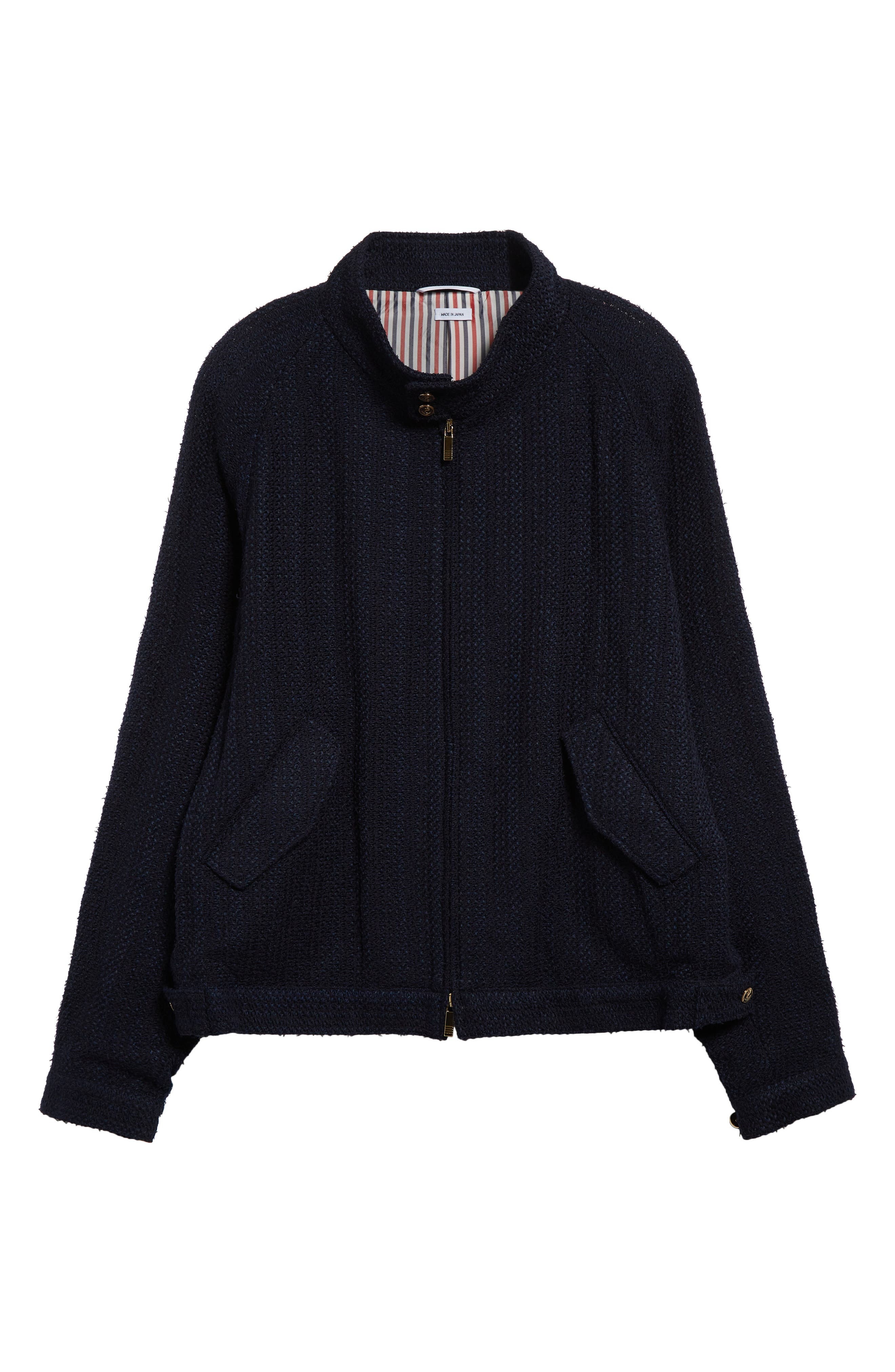 Thom Browne Raglan Sleeve Tweed Jacket in Navy at Nordstrom - 7