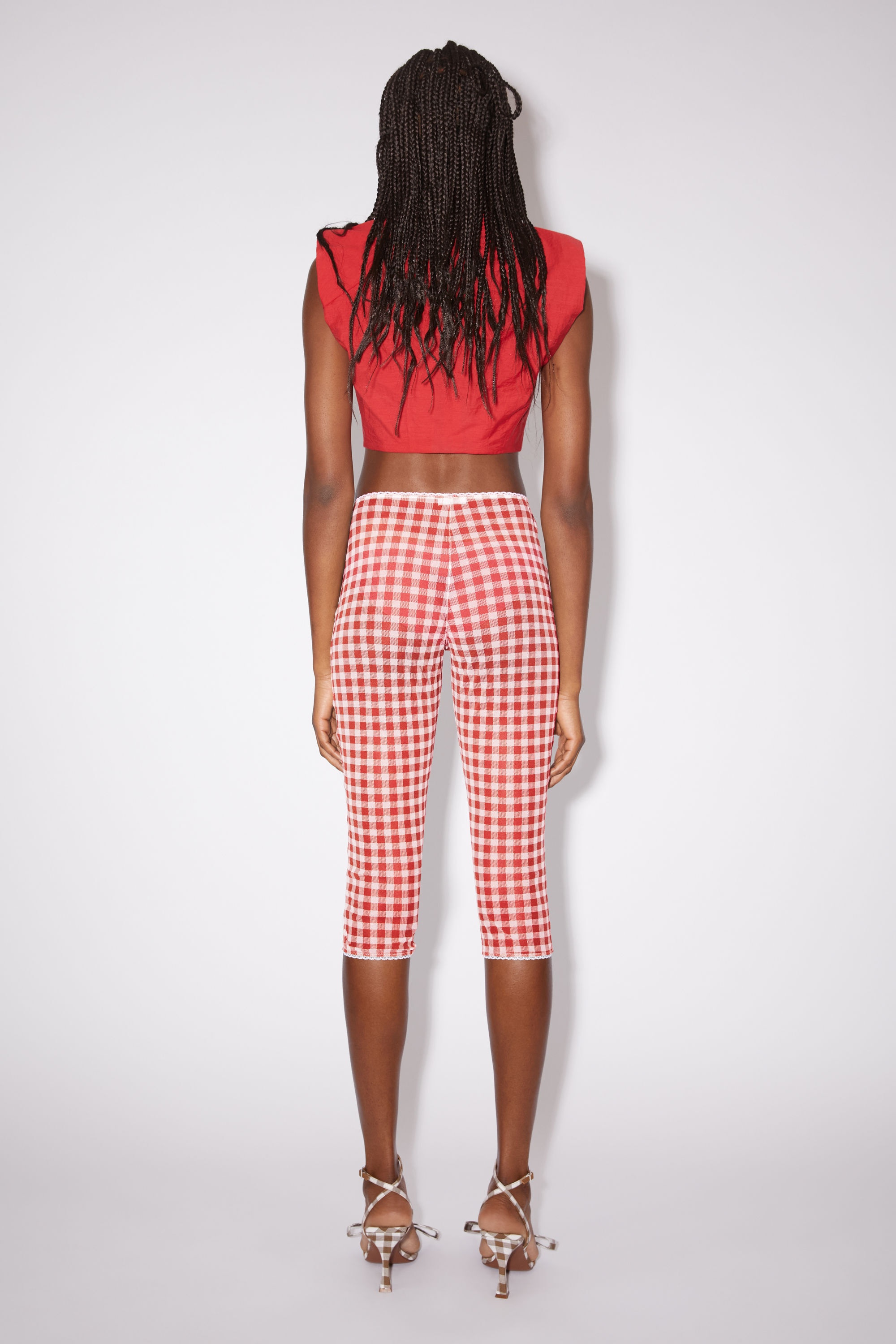 Gingham tights - Cardinal red - 3