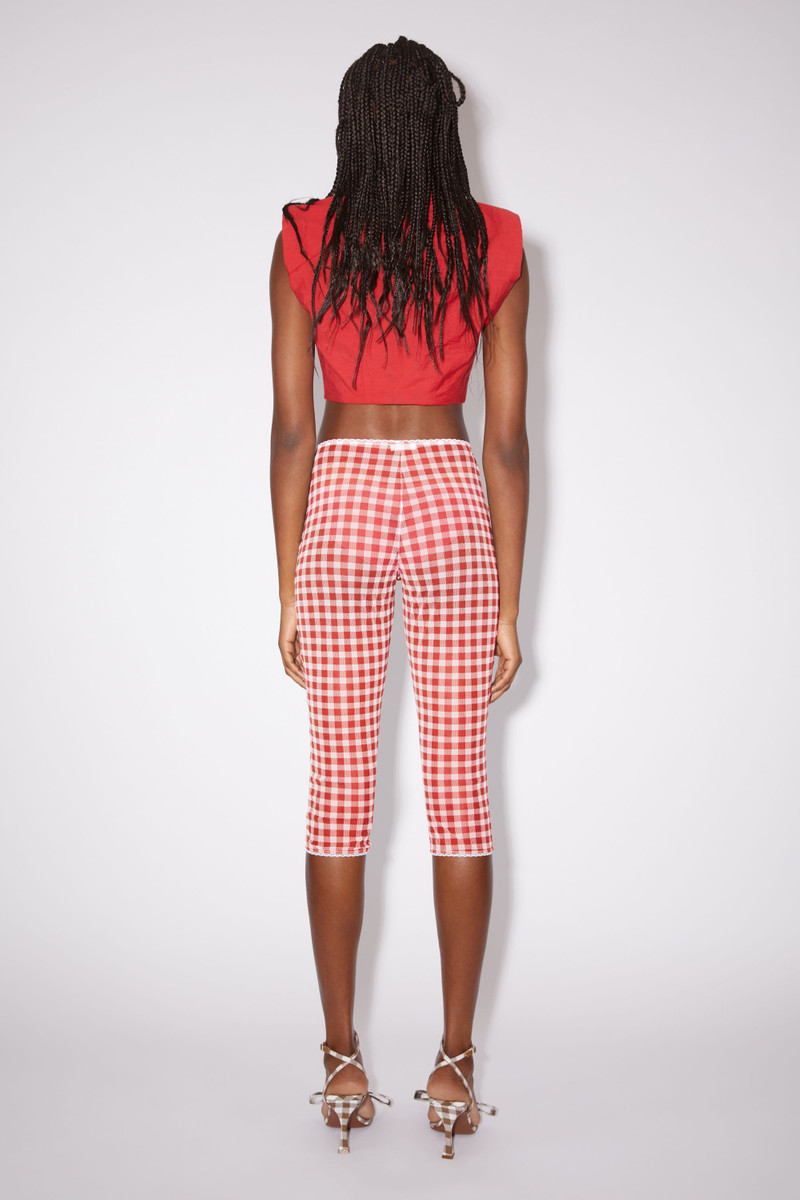 Gingham tights - Cardinal red 3