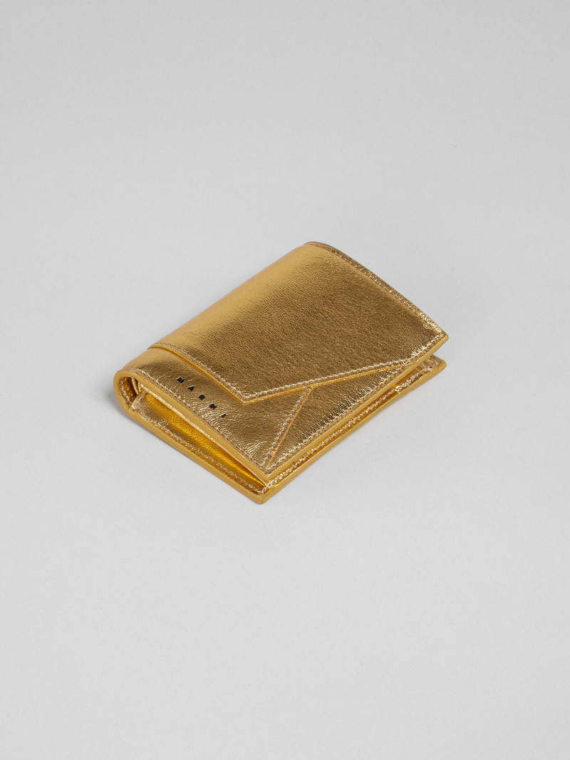 Marni GOLD METALLIC LEATHER BI-FOLD WALLET outlook