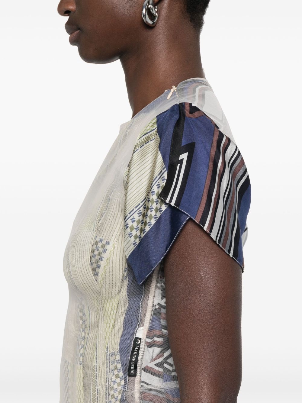 silk-scarves midi dress - 5