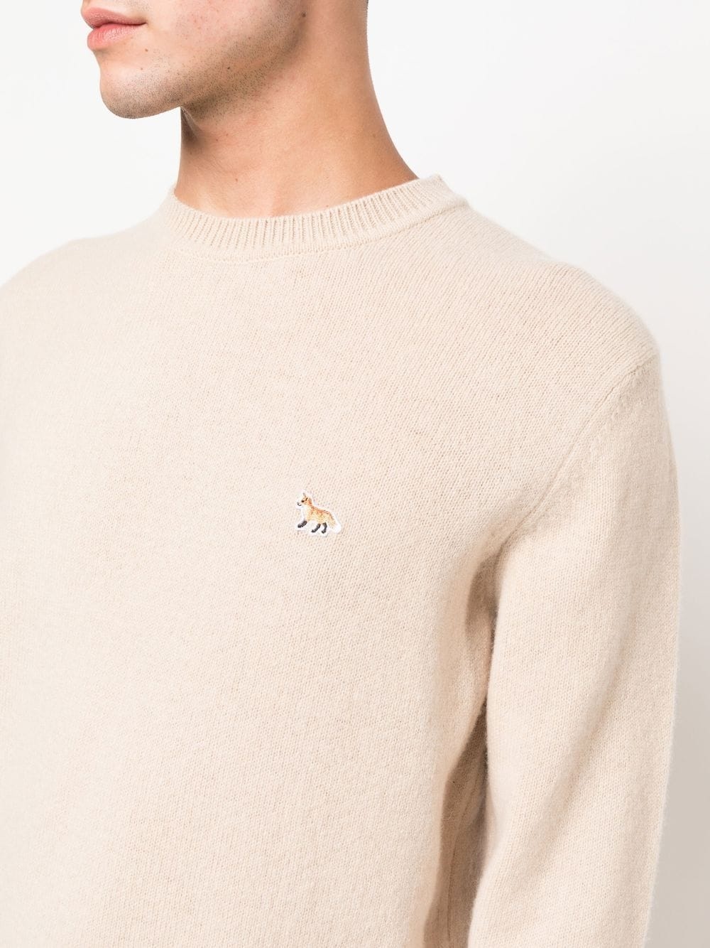 logo-patch wool jumper - 5