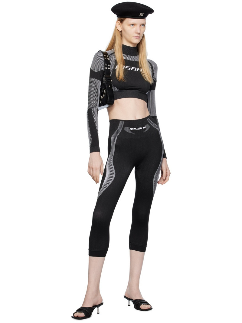 MISBHV Black Jacquard Leggings outlook