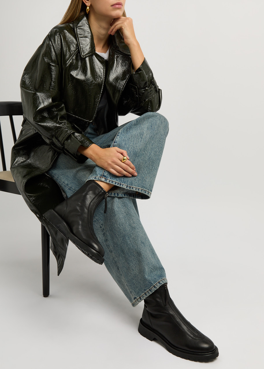 Legres Grained Leather Ankle Boots - 5