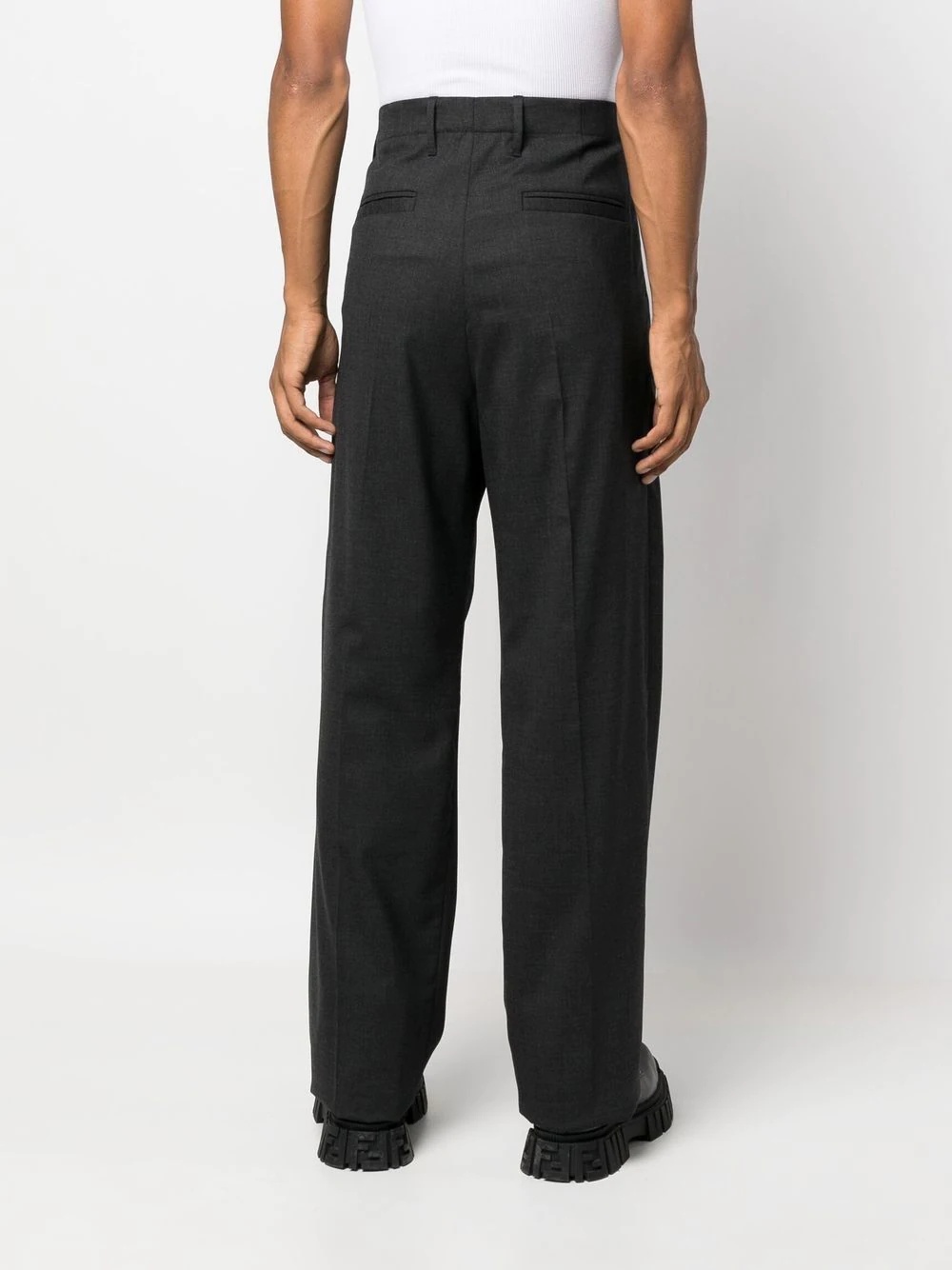 high-rise straight-leg trousers - 4