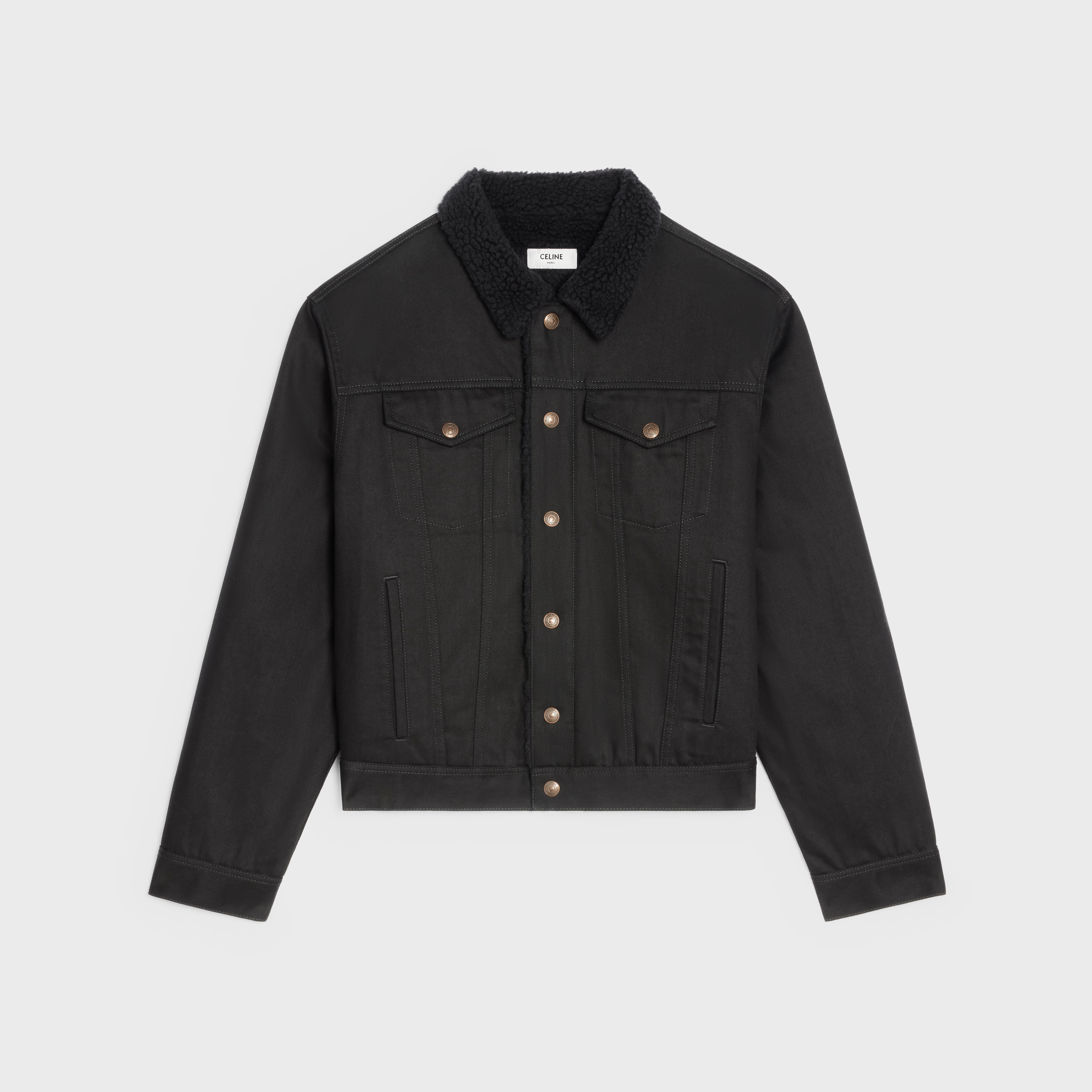 CELINE TRUCKER JACKET IN PURE BLACK WASH DENIM | celine