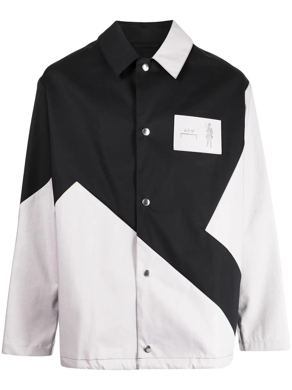 colour-block panelled shirt jacket - 1