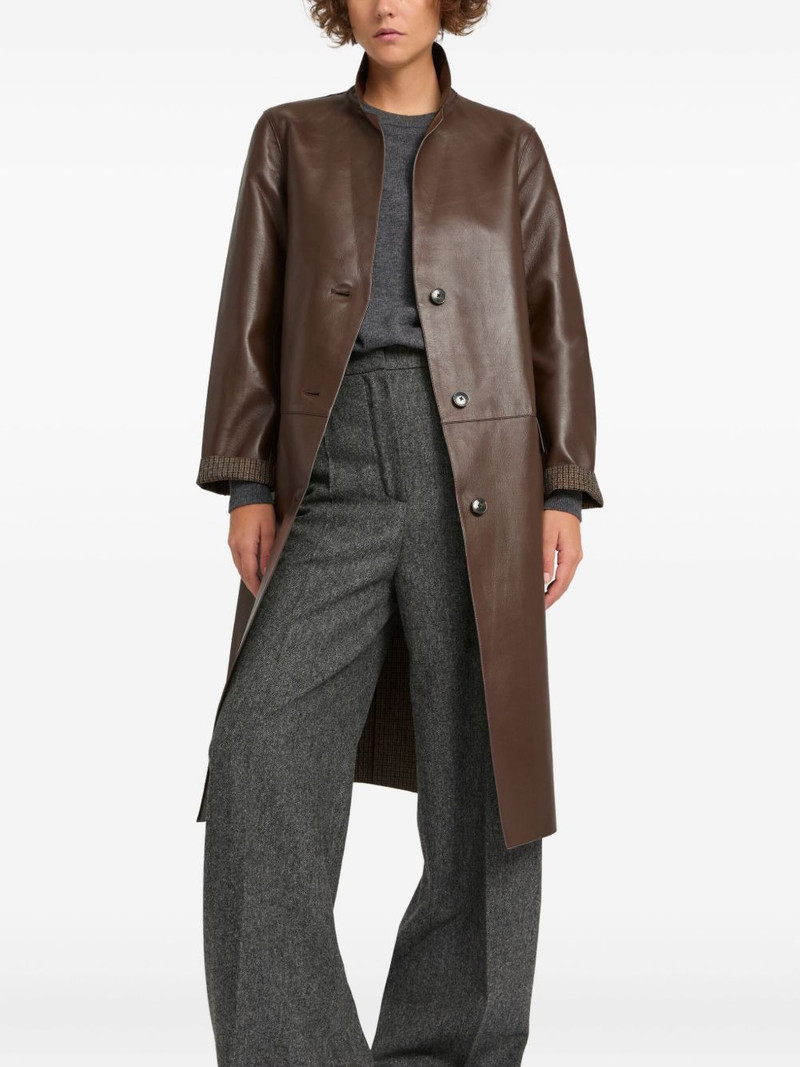 panelled leather coat 4