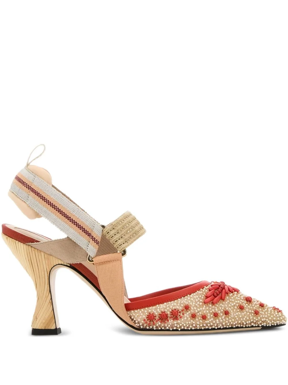 85mm Colibrì beaded slingback pumps - 1