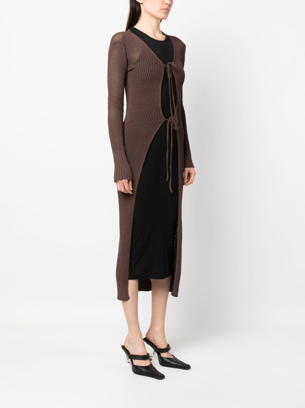 cut-out-effect cardi-coat - 3