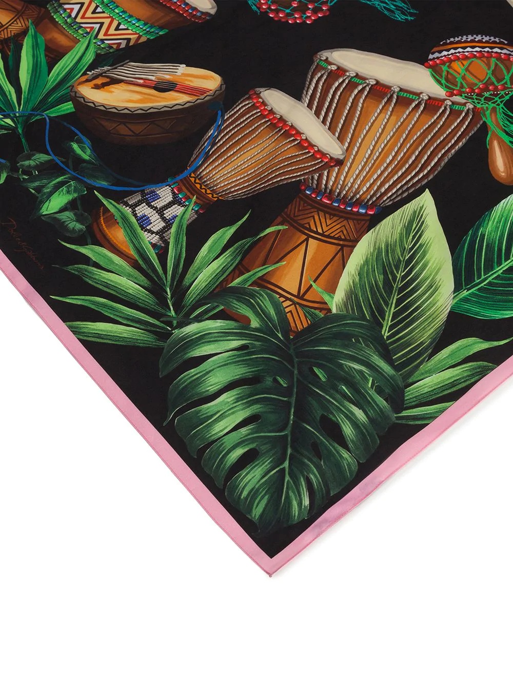 djembe-print scarf - 2