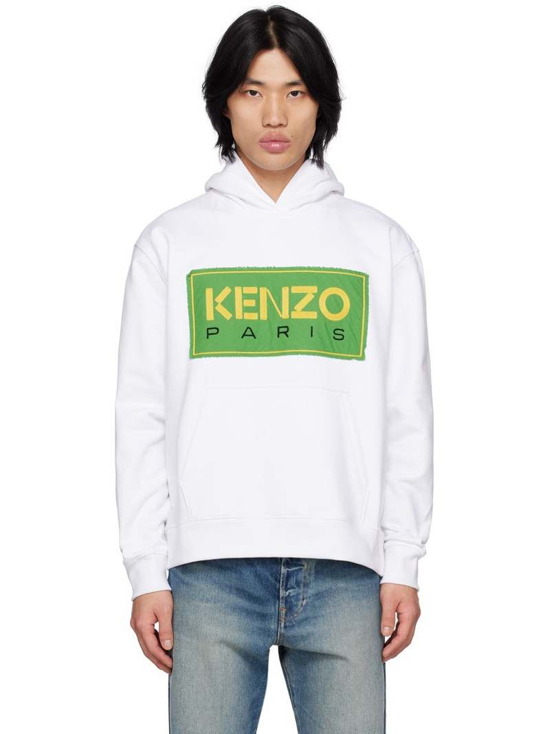 White Kenzo Paris Embroidered Hoodie 1