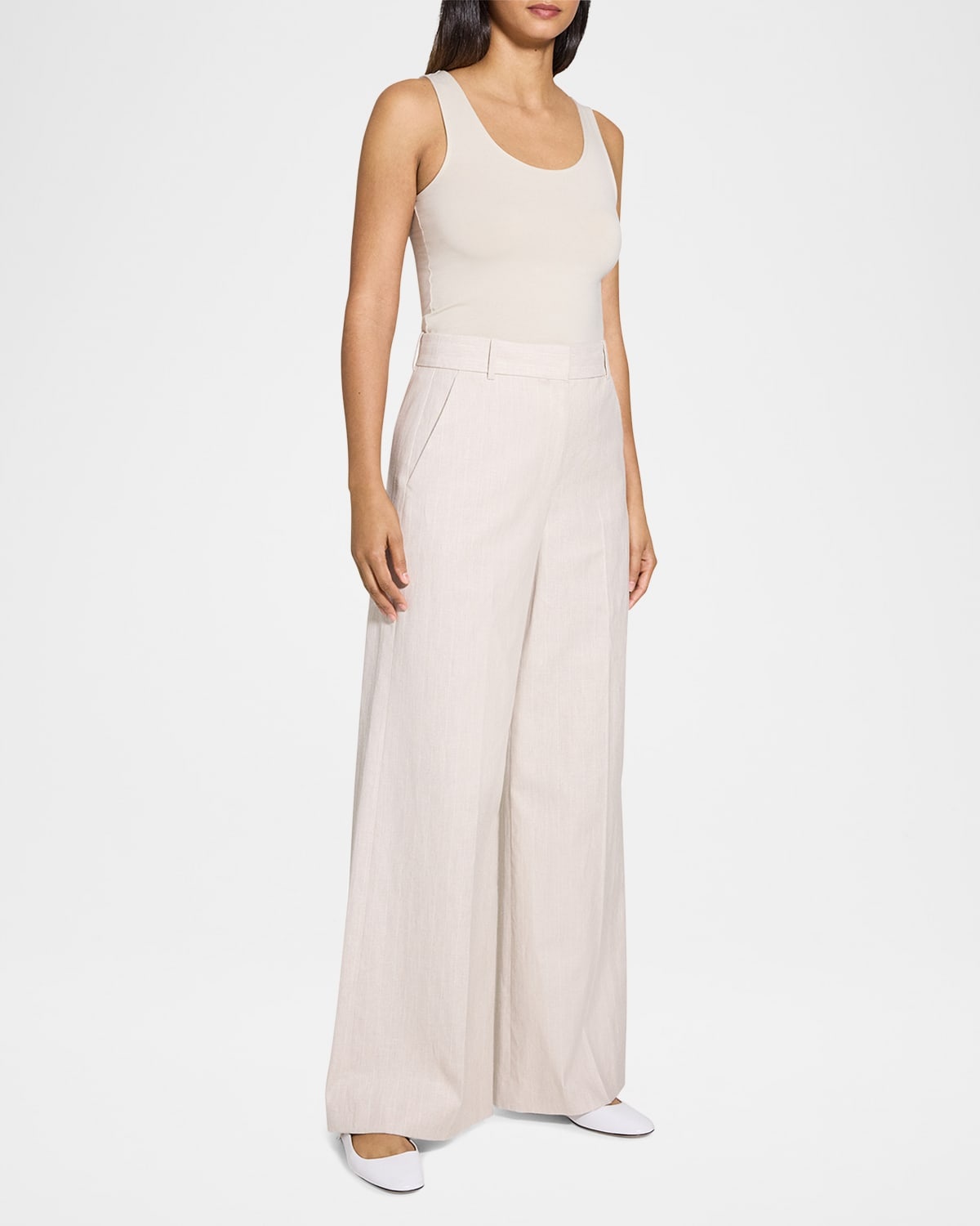 Stripe Canvas High-Rise Trousers - 2