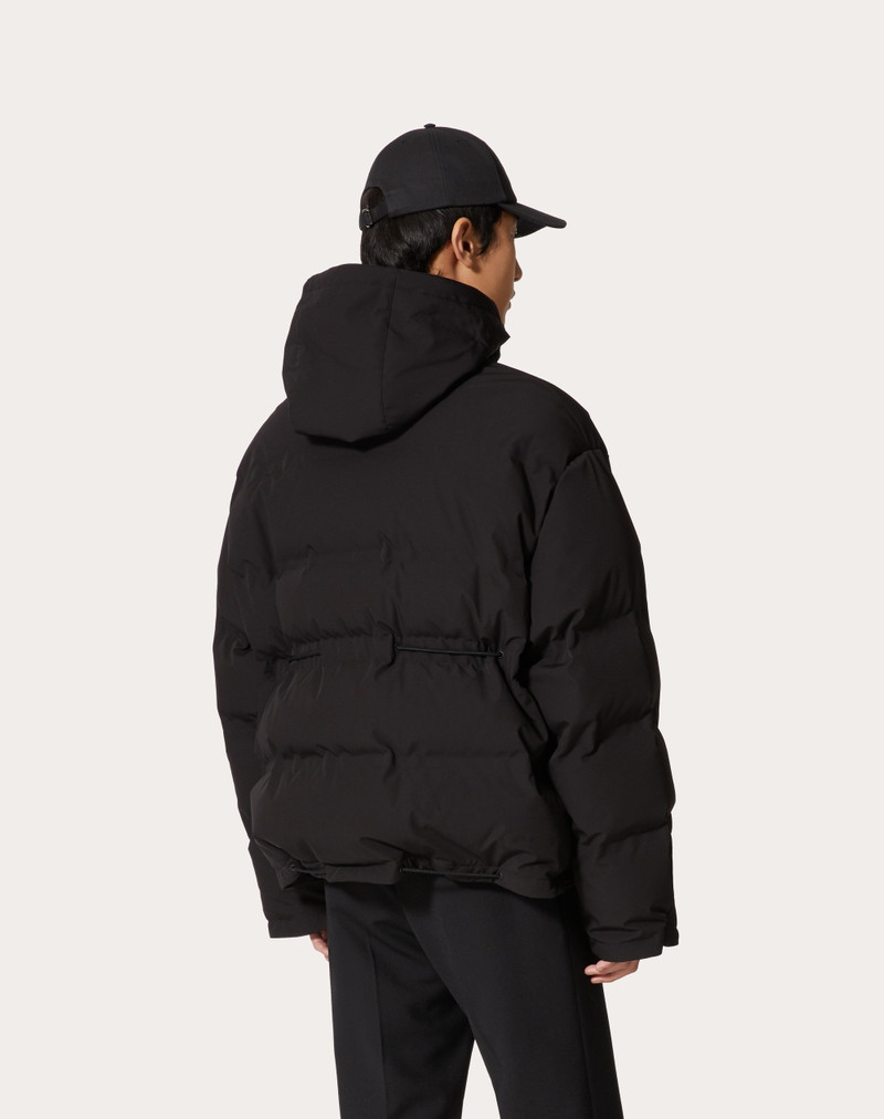 MATTE NYLON DOWN JACKET WITH HOOD AND VLOGO SIGNATURE PATCH 4
