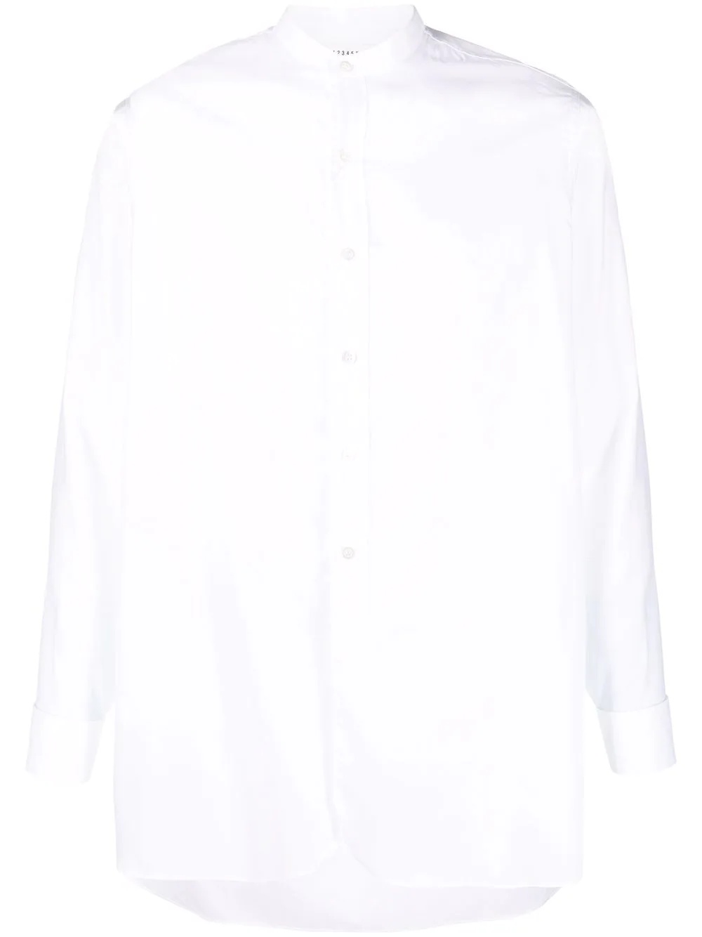 logo-embroidered cotton shirt - 1