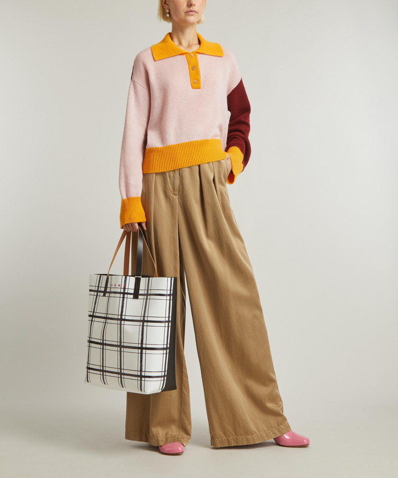 Colour-Block Cashmere Polo Sweater 2