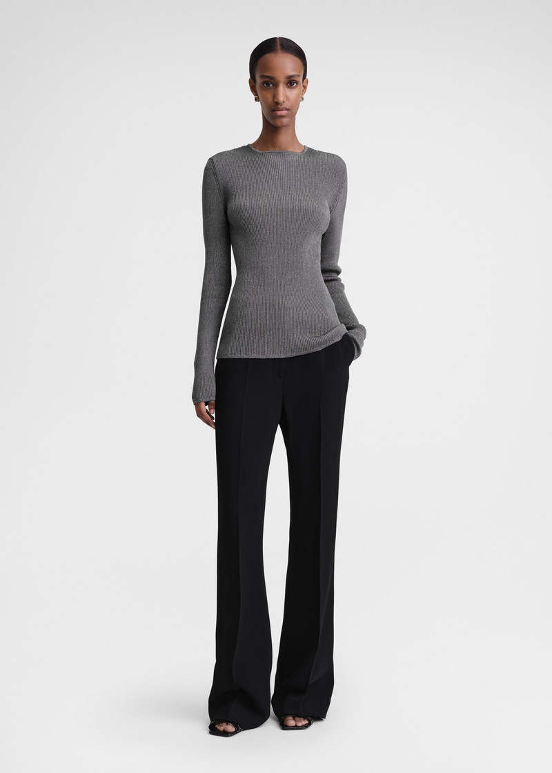 Totême Metallic rib knit gunmetal outlook