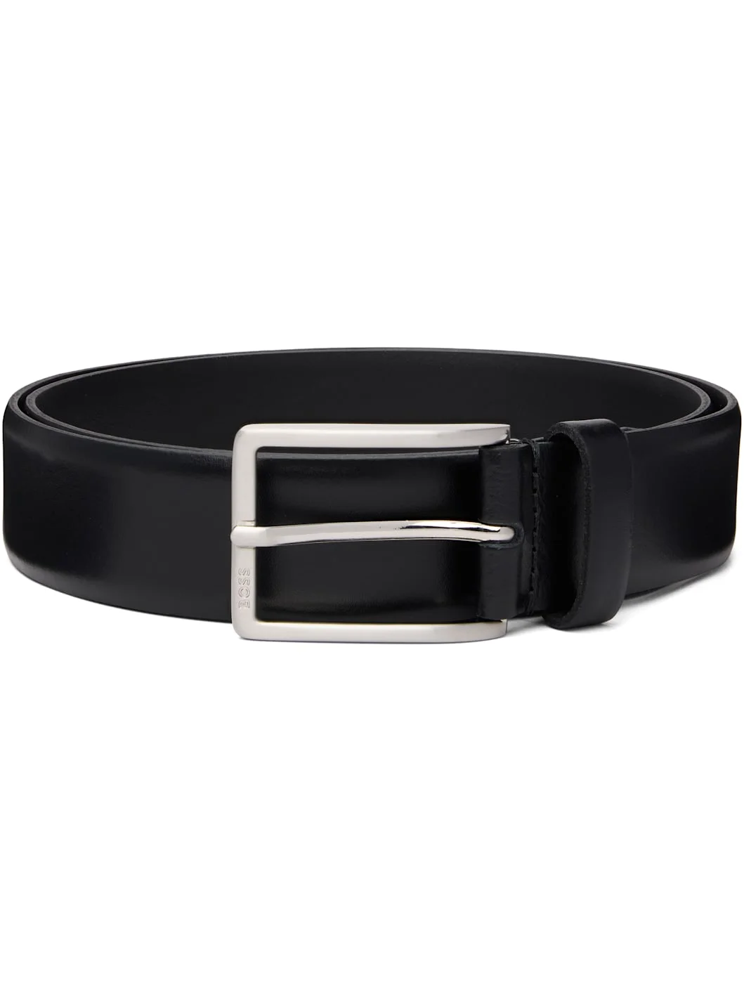 Black Italian-Leather Belt - 1